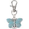MUCKLILY Orologio da Taschino a Portachiavi a Farfalla Blu in Metallo | Stile Delicato e Creativo, Forma Rotonda, Portatile, Lettura Precisa, per Ragazze e Adulte
