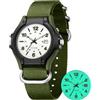 findtime Orologi militari da uomo, tattici, impermeabili, con luce notturna | Orologio da polso analogico al quarzo per uomo e donna con calendario, cinturino in nylon, per sport e attività all'aria