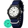 findtime Orologi militari da uomo, tattici, impermeabili, con luce notturna | Orologio da polso analogico al quarzo per uomo e donna con calendario, cinturino in nylon, per sport e attività all'aria