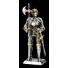 Stagno Cavaliere Figura Con Alabarda E Spada - Medioevo Guerriero Lottatore Deco