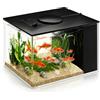 GORPENT Acquario Completo 2,9L Piccolo Acquario Betta in Acrilico con Pompa di Filtrazione e Illuminazione a LED, Nano Acquari Kit Principiante per Pesci Combattenti, Gamberi e Piante Acquatiche