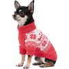 OUOBOB Maglione dolcevita per cani con foro posteriore, taglia M, rosso | Maglione termico elasticizzato per tutti i giorni, inverno e Natale, per bulldog francese, cavalier e barboncino