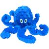 TONGKTAI Giocattoli per cani che squittiscono, giocattolo interattivo indistruttibile a forma di polpo per razze di taglia piccola e media, morbido peluche farcito per cani di taglia grande (blu)