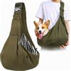 Forhome Borsa da Viaggio per Cani, Marsupio cane taglia piccola, Pieghevole, Regolabile ad alta capacità, per Cane/Gatto Fino a 7.5 KG, per Viaggio, Ciclismo, Passeggiata (Esercito verde)