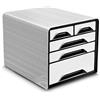 CEP 1072130121 - schedario con 5 cassetti da scrivania, 360 x 288 x 270 mm, colore: Bianco E Nero