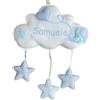 Pri Frog Fiocco nascita Nuvola Elefante - Dolce nuvola con decorazioni a forma di stelle e palloncino a cuore - bimbo bimba - Coccarda nascita con nome ricamato - Made in Italy - Handmade - Pri Frog