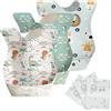 SYCEES 30pcs Bavaglini Usa e Getta, Bavette Impermeabili Monouso per Neonati e Bambini 0-3Anni, Regolabili con Tasca Raccogli Pappa per Casa, Viaggio e Asilo