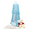 SHIKUN Tenda a baldacchino di pizzo Cupola rotonda Pizzo Filato cavo Zanzariera per bambini Tenda da sogno per bambini in stile nordico perfetta per ragazze, Lettino, Lettino, Blu