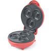 Giles & Posner Funfair Mini macchina per donut, 3 donut, 550 W | Rivestimento antiaderente senza PFAS, temperatura automatica, spie accensione e pronto, rosso opaco, formato compatto