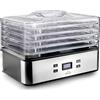 LACOR - 69522 - Essiccatore di Alimenti Elettrico Bryssa Frutta Carne | 5 griglie in acciaio inossidabile regolabili; schermo digitale con timer; termostato 35-70°C; snack sani e funghi