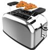 Cecotec Tostapane verticale Toastin' time 850 Inox, 850W, Doppia fessura lunga e larga 3,8 cm, Barre superiori, Acciaio Inossidabile, Spegnimento e Pop-up Automatico, Raccogli-briciole