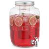 Avilia Wintem - Dispenser Bevande in Vetro 4L con Rubinetto e Infusore Integrato, Contenitore per Acqua e Succhi per Cucina e Ufficio, con Coperchio in Alluminio per Uso Quotidiano ed Eventi