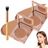 Sugw CC Cream Correttore Occhiaie,Con Pennello,3 Tonalita, 2Pc | Correttore Occhiaie Opaco, Lunga Durata, Waterproof, Anti-Piega, Per Tutti i Tipi Di Pelle