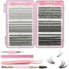 VEGCOO Ciglia Finte Ciuffetti Kit 10-20-30-40-50-60D, 600 Pezzi Ciglia Finte Naturali, D Curl Extension Ciglia 8-16mm Lash Clusters per Extension Ciglia Fai da te a Casa