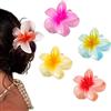 YIHECWY Plumeria, 4 fermagli per capelli a forma di fiore, in acrilico, per capelli hawaiani, clip per mascella per capelli e ragazze, per donne e ragazze