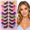 LKJAUOZ 8 Paia Lashes Aspetto naturale Wispy Spiky Lashes Ciglia finte 3D asiatiche Ciglia anime incrociate Sembrano ciglia individuali a grappolo,Riutilizzabile Corner Lashes