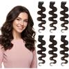 MY-LADY Extension Capelli Veri Clip Body Wave 6 Pezzi Base Lace Invisibili Ricci Clip Extensions Capelli Naturale per Volume Highlight Donna 35cm #02 Marrone Scuro 36g
