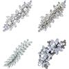 REBECCAGIBSON Set di 4 fermagli per capelli con strass, accessori per capelli da matrimonio in argento, fermagli decorativi a forma di fiore per damigelle, argento, per feste, compleanni, matrimoni e ricorrenze