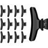 Generic Fermagli per capelli in plastica nera per salone, 12 pezzi | Design a farfalla, lunghezza 8,20 cm, meccanismo a molla, uso domestico, pinze per parrucchiere