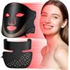 TECKZOON Maschera di Terapia con Luce LED per Viso e Collo,LED Maschera per Viso e Collo con Luce Infrarossa,Dispositivo per Cura della Pelle del Viso,312 LEDs,Ringiovanimento,Anti-invecchiamento per le Rughe