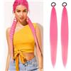 LesafeV Extension per capelli fai da te, 66 cm, con fascia elastica, sintetica, dritta, sfumata, colorata, coda di cavallo (rosa)