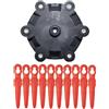 HFDT5GHC Lame di Ricambio for Testina Gras Trimme Cuter for Parksid PRT 20LiA1 LIDL Ian 311046 91099406 Testina in plastica a Scatto Semplice(6 Cutter Head Blades)