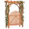 HOMASIS Arco da Giardino in Legno, Arancione Con Porta, 161 x 60 x 215,5 cm | Pergolato da Giardino per Piante Rampicanti, Arco Decorativo per Matrimoni, Feste e Cerimonie