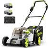 DEKOPRO DEKO Tagliaerba a Batteria 40V, Brushless, Larghezza di Taglio 38 cm | 6 Livelli Regolazione Altezza 25-70 mm, Sacco Raccoglierba 40L, 2 Batterie 4.0Ah e Caricabatteria Inclusi
