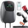 VEVOR Stazione di Ricarica per EV PHEV 22kW Trifase CEE 32A Tipo 2 Display per Veicoli Elettrici Ibridi Plug-in 400V CA, Caricabatterie Auto Uso Domestico, Controllo Remoto APP, IP65, Display Digitale