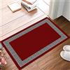 Generic Entrata Zerbino Vintage Red Greek Simple Flowers Pattern Morbido Tappetino Porta Classico Tappeto Da Bagno Per Giardino Cucina Interno 40X60cm