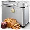 TRIUMPHKEY Macchina del Pane 19 Prog, Macchina per il Pane, Distributore di Frutta Secca, 3 Taglie, 3 Dorature, Timer 15h, 1kg, Senza Glutine, Prepara Pizza, Dolci, Ricettario Incluso