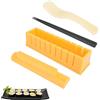 Goktvai 4pz Kit per Preparare Sushi, Set Stampi Sushi Fai-Da-Te Gialli con Bacchette e Cucchiaio Kit Pratico Preparazione di Cibo in Casa Perfetto per Principianti