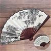 Generic Ventaglio pieghevole - Design cinese con paesaggio in seta, artigianato decorativo portatile con manico per casa, eventi, feste e regali, elegante stile dipinto a inchiostro