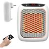 KQWVZ Mini Termoventilatore, 800W Termoventilatore Da Presa, Presa Mini Termoventilatore con Telecomando, Mini Stufetta Elettrica Da PresaRegolabile Per Ufficio, Casa, Soggiorno, Bagno