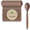 ECOPICNIC Cucchiaini Monouso in WPC, Color Legno Scuro - Confezione da 100 Pezzi | Posate Biodegradabili per Dessert, Caffè, Finger Food, Eventi e Feste Eleganti