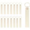 QUARKZMAN 20 Pcs Portachiavi In Pelle PU Grezzi Bianco Chiaro 5.3 x 0.8 | All'ingrosso Kit Portachiavi In Pelle, Per Incisione Laser, Con Anelli Per Chiavi, Per DIY Regali