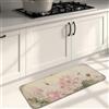 Generic Tappeti da cucina floreali per laghetto con ninfee ad acquerello, 40 x 119 | Tema botanico dello stagno, tappetini da cucina per pavimento, stile artistico ad acquerello, accenti libellula