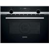 Siemens iQ500 CM585AGS1 Microonde da incasso ad aria calda 60 x 45 cm in | Riscaldamento rapido, potenza fino a 900 Watt, display LCD bianco con manovella girevole, idrolitico, sicurezza per bambini