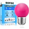 SOFOC E27 Base 4W Viola LED Bulb G45 AC 220V Luci per Albero di Natale per Illuminazione Viola Atmosfera Natalizia Bilanciata Bulbo Centro Commerciale Senza Sfarfallio 8Pcs