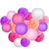 Oskuglin Lanterne cinesi, 15 Lanterne, Rotonde, Decorazione (colorful) | Compleanno, matrimonio & baby shower; paralume o decorazione sospesa; 15 pezzi in 3 tinte, carta resistente di qualità