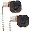 Ameble Catena per ventilatore, 2 interruttori a catenella a 3 velocità per ventilatore da soffitto, interruttore catenella da 8 cm color argento per plafoniera con modalità di spegnimento, adatto ven