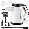 Fippesax Pulitore a vapore, pulitore a vapore multiuso pressurizzato da 400 ml, calore istantaneo da 15 secondi, con 9 accessori, pulitore a vapore da 1200W (bianco)