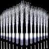 Sunshine smile Leuchtwedel Hochzeit, 24 pezzi di bastoncino luminoso in fibra ottica, LED Leuchtwedel bianco, bastoncini luminosi, bastoncini luminosi che brillano al buio, lampada in fibra ottica per