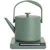 CREATE/HATTORI STUDIO/Bollitore elettrico 0.5 L verde salvia/Scalda e mantiene la temperatura, sistema di sicurezza, termostato, schermo digitale, indicatore di temperatura, 880W