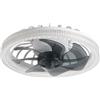 Lioaeust Moderno ventilatore da soffitto dimmerabile con telecomando, design a basso profilo per montaggio a filo personalizzato e circolazione dell'aria in casa (bianco)