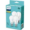 PHILIPS kit lampadine goccia da 75w confezione da 4 pezzi