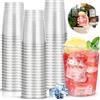 JEDWKFA 60 Bicchieri Plastica, 300 ML Bicchieri Plastica Rigida Lavabili, Bicchieri di Plastica Rigida Riutilizzabile, Flash Bicchieri Cocktail Plastica for Compleanno, Matrimonio, Festa