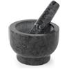 Salter BW11852EU7 Pestello e mortaio di marmo - Grind a mano erbe e spezie per pesto, lavaparabrezza, marinate, condimenti, tritatutto per spezie, frantumatore per erbe, utensile da cucina, nero