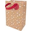 Draeger Paris - Sacchetto regalo di Natale Kraft stelle oro piccolo formato