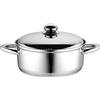 VIER Casseruola in acciaio inox, diametro 20 cm, con coperchio in acciaio inox